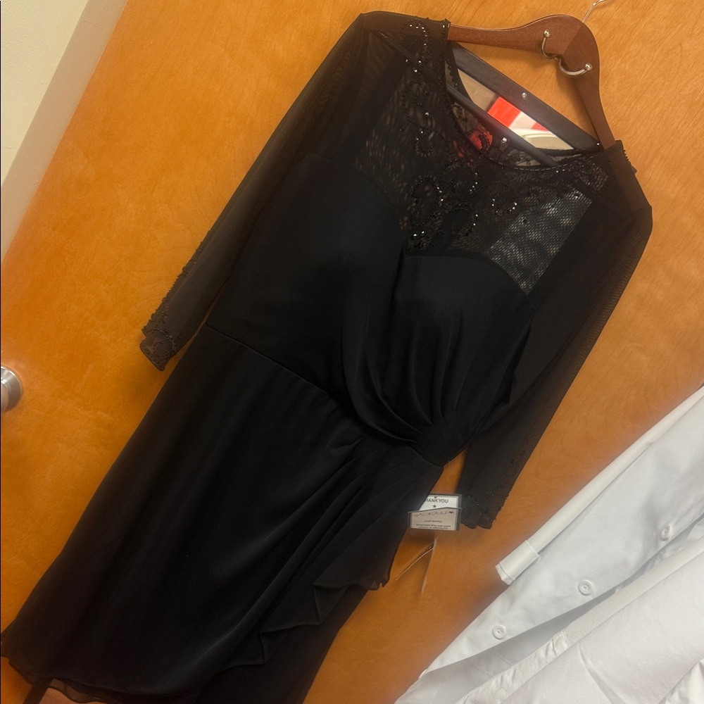 Alex Evenings Black Dress with Lace Accents
